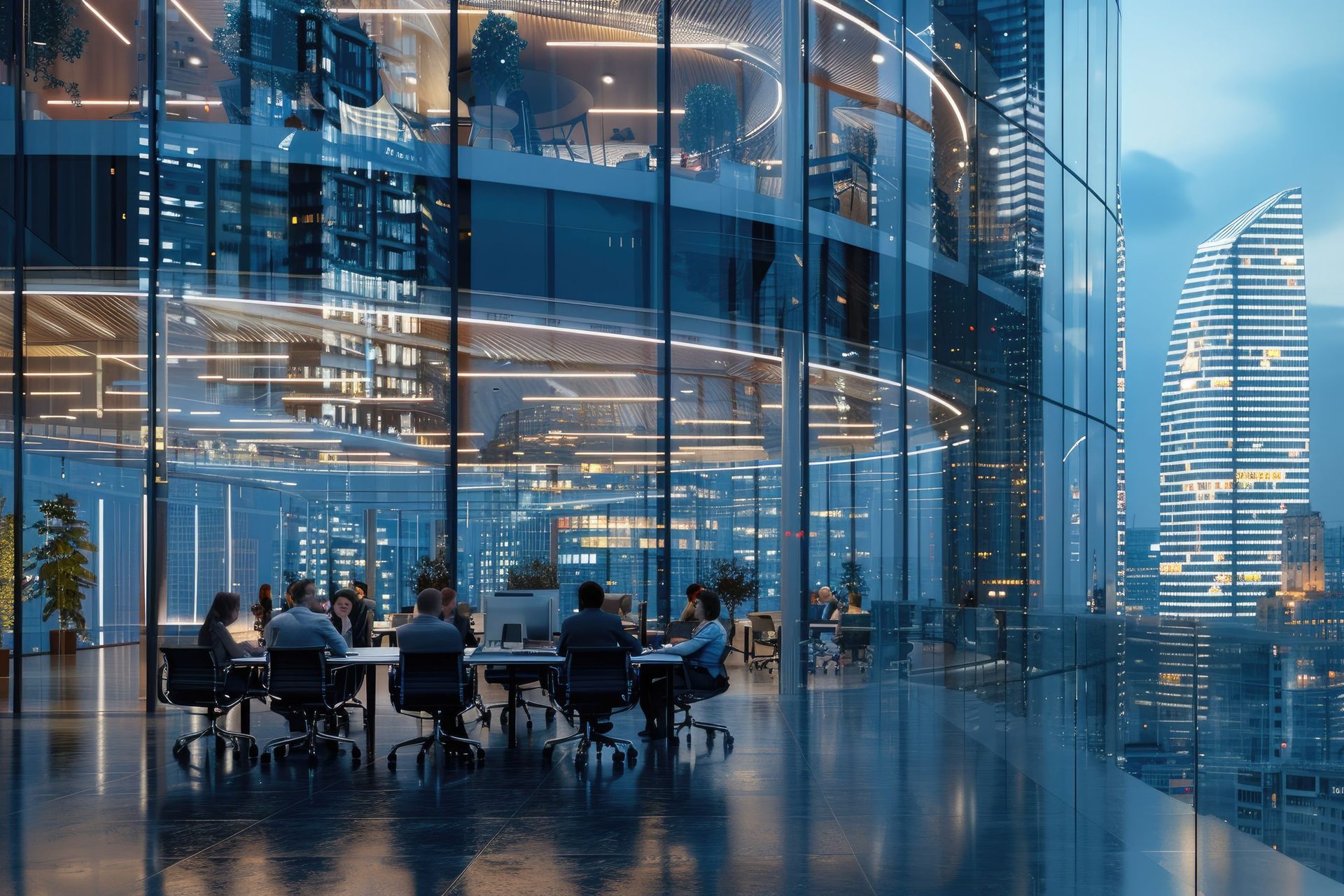 Illustration of a mixed skyline representing the range of businesses ALFA Group supports